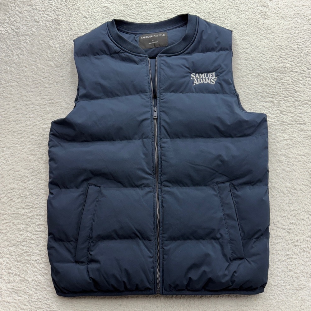 Mercer + Mettle Mens Navy Blue Samuel Adams Puffer Vest Size Small MM7004